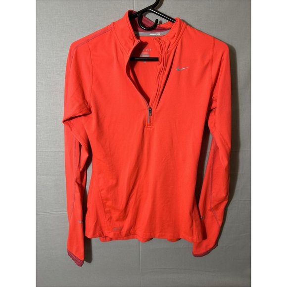 Nike Jackets & Blazers - Nike Running Women’s Half Zip Pull Over Track Jacket Dri Fit Orange XS SHIRT